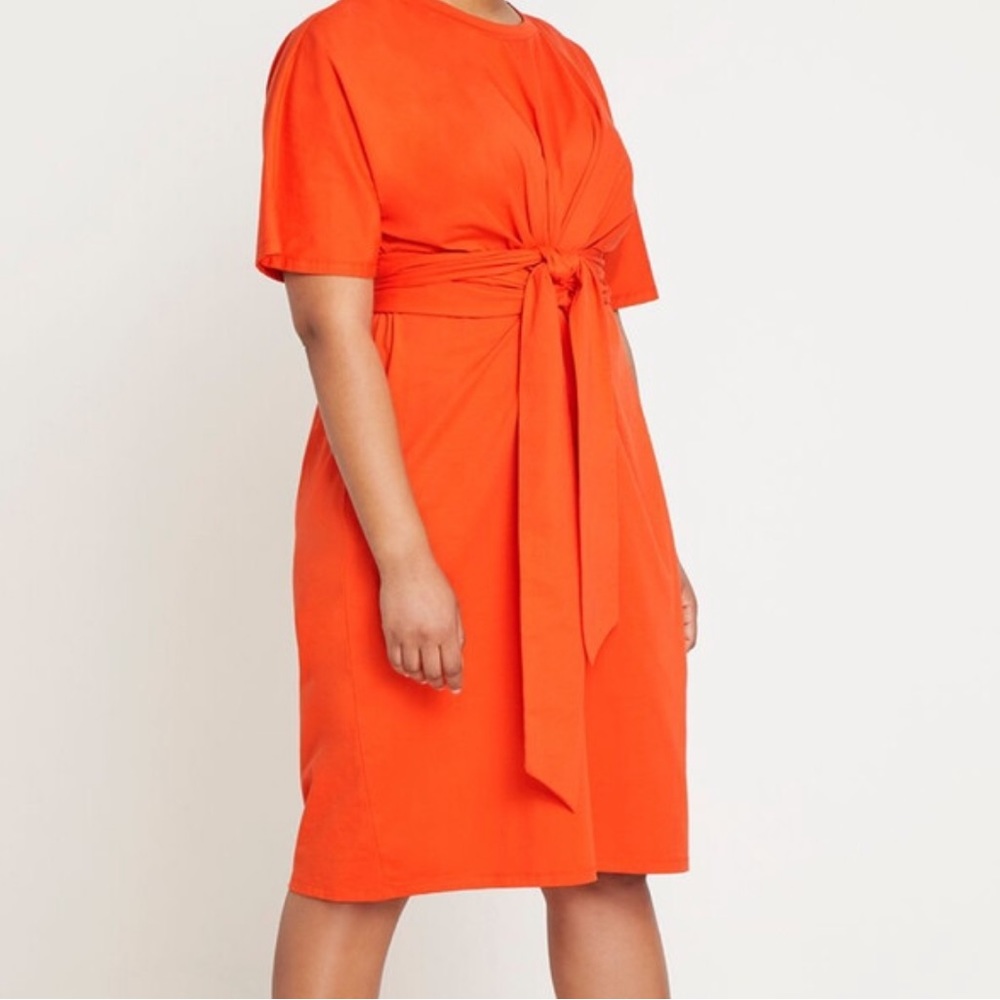 Cross Front Flutter Sleeve Dress
